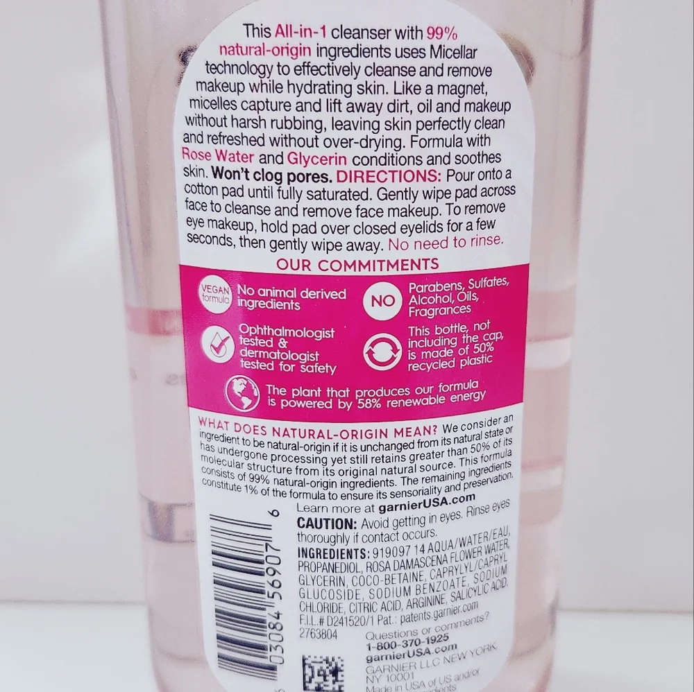 🔮3/$15 Garnier SkinActive Micellar Cleansing Water with Rose Water - Picture 3 of 10